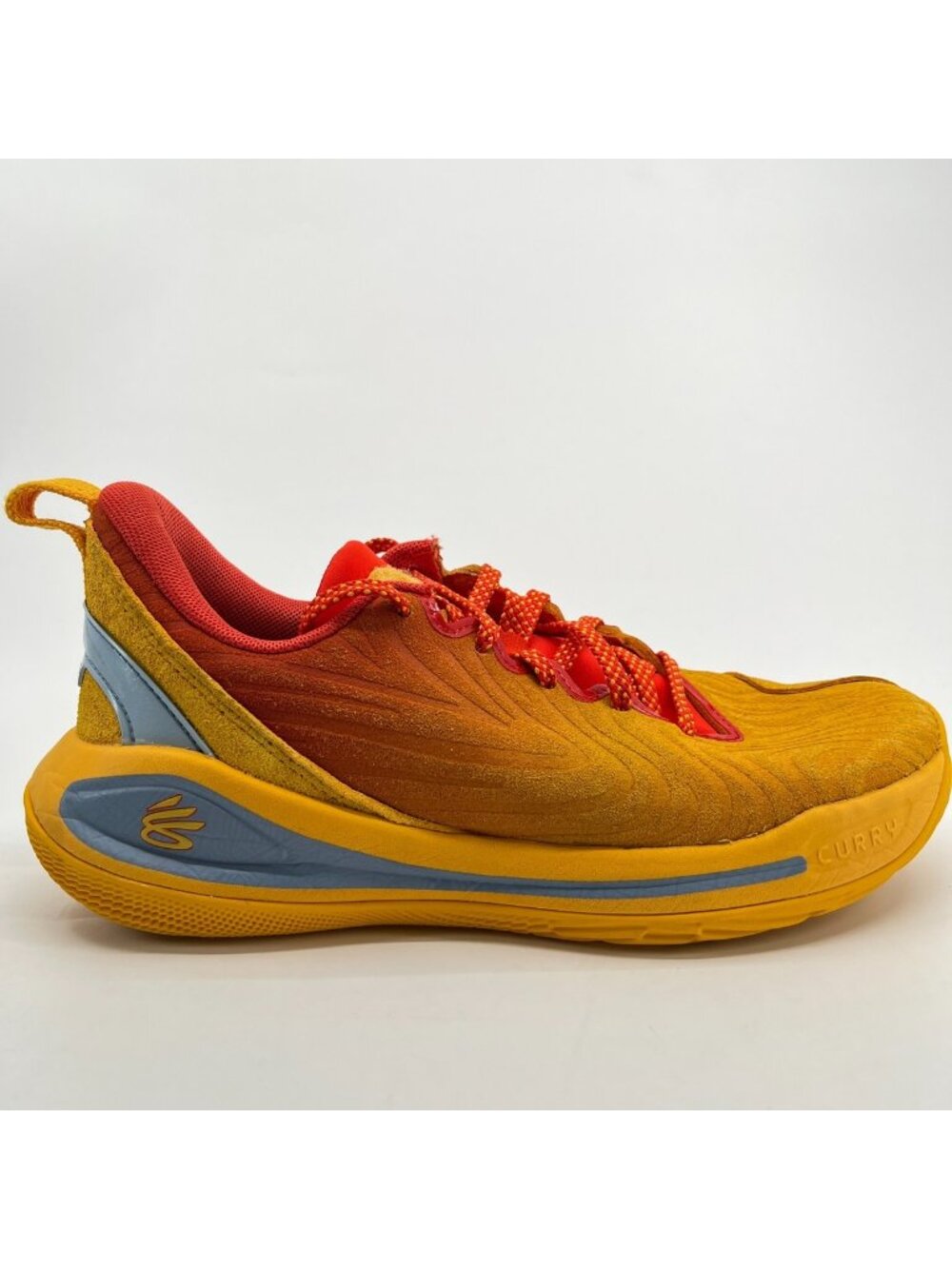 Under Armour Curry 12 Boys Size 6Y Orange Blue Basketball Running Shoes Sneakers